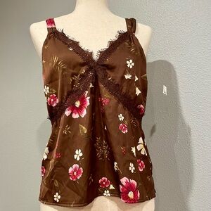 Old Navy Lace-Trimmed Floral Satin Cami top (S)